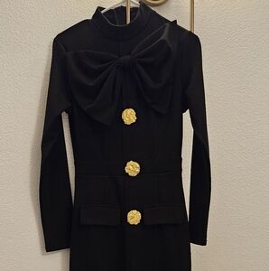 Elegant Black Dress with Gold Accents